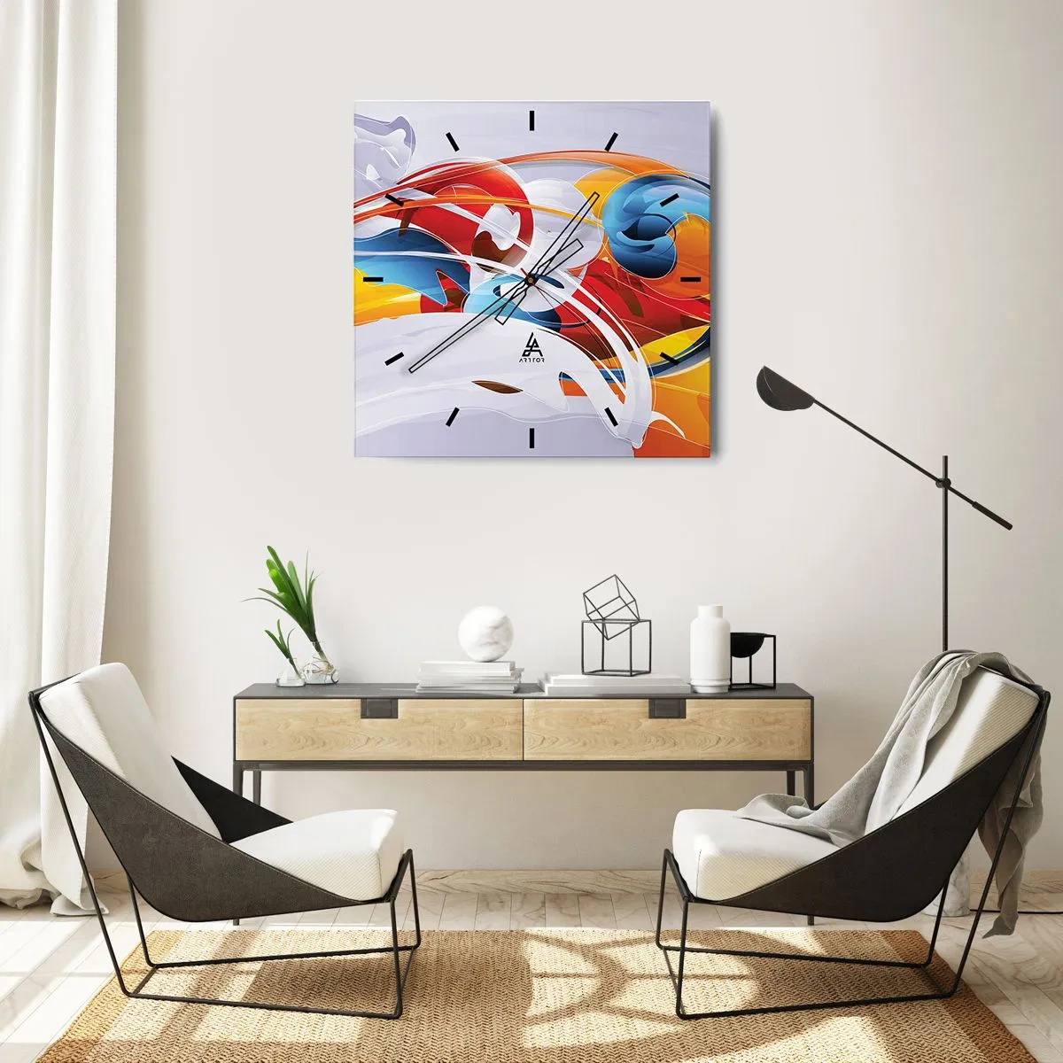 Vægur, Uret - Elementernes dans - 40x40 cm