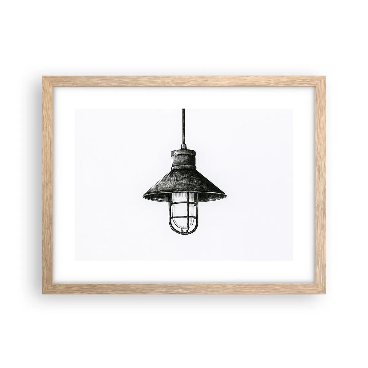 Plakat i ramme af lyst egetræ - Som for mange år siden... - 40x30 cm