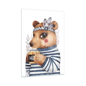 Billede på glas - Søde bjørn - 50x70 cm