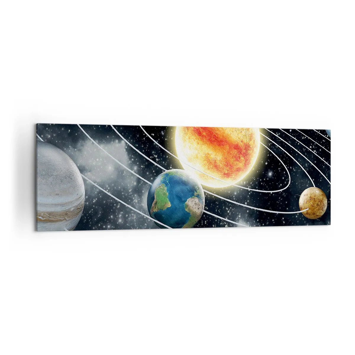 Lærredstryk - Billede på lærred - Kosmisk dans - 160x50 cm