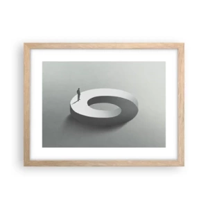 Plakat i ramme af lyst egetræ - Og vær klog - 40x30 cm