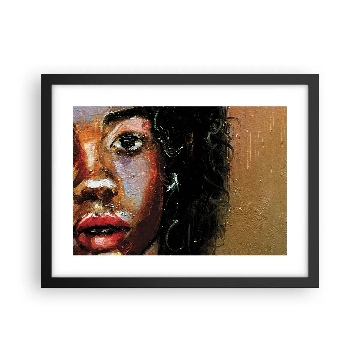 Plakat i sort ramme - Sort og glitter - 40x30 cm