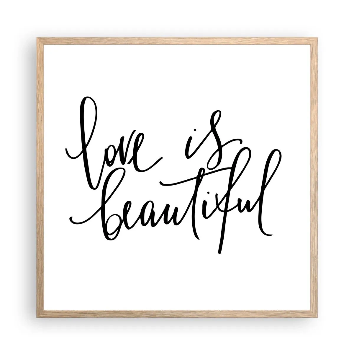 Plakat i ramme af lyst egetræ - Læs og gentag - 60x60 cm