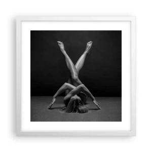 Plakat i hvid ramme - Nøgenhedens geometri - 40x40 cm