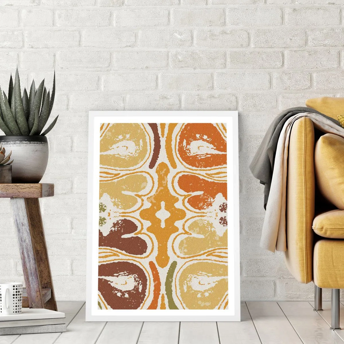 Plakat i hvid ramme - Sentimental abstraktion - 40x50 cm