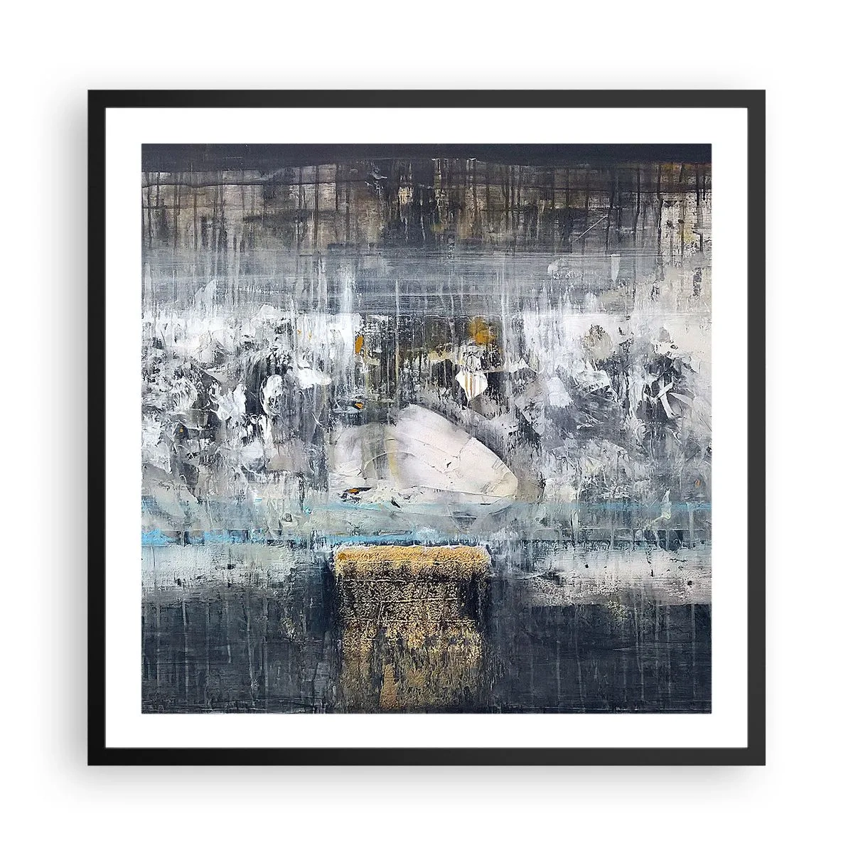 Plakat i sort ramme - Som på is, som på fortovet - 60x60 cm