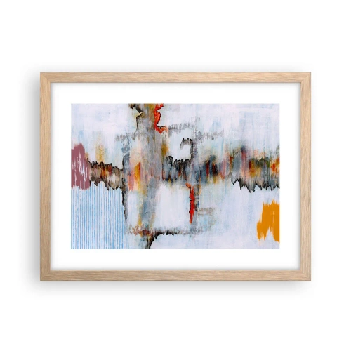 Plakat i ramme af lyst egetræ - En pind på vandet - 40x30 cm