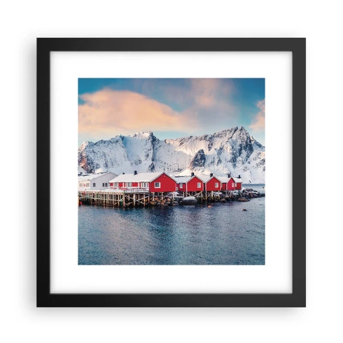 Plakat i sort ramme - Nordlig tilbagetrækning - 30x30 cm