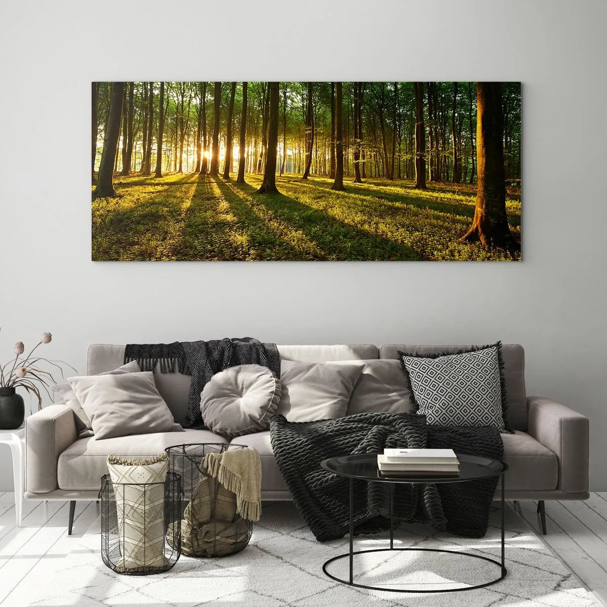 Billede på glas - Fotografering af alle fjedre - 90x30 cm