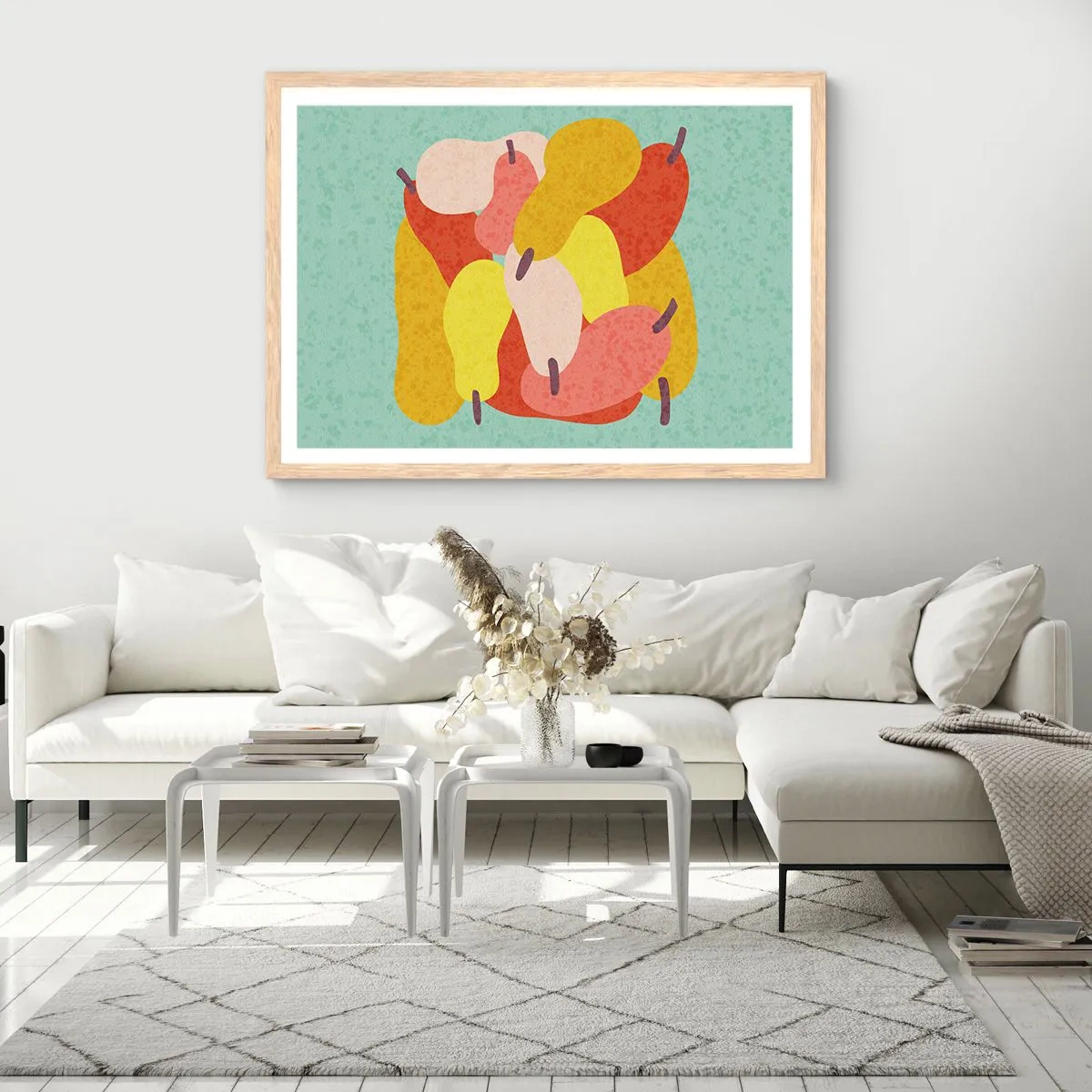 Plakat i ramme af lyst egetræ - Smag på sommersolen - 40x30 cm