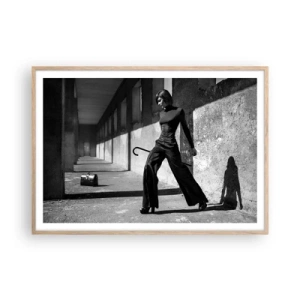 Plakat i ramme af lyst egetræ -  Byens elegance - 100x70 cm