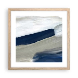 Plakat i ramme af lyst egetræ - Møde med det hvide - 40x40 cm