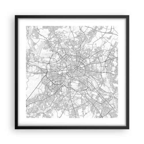 Plakat i sort ramme - Berlins blomst - 50x50 cm