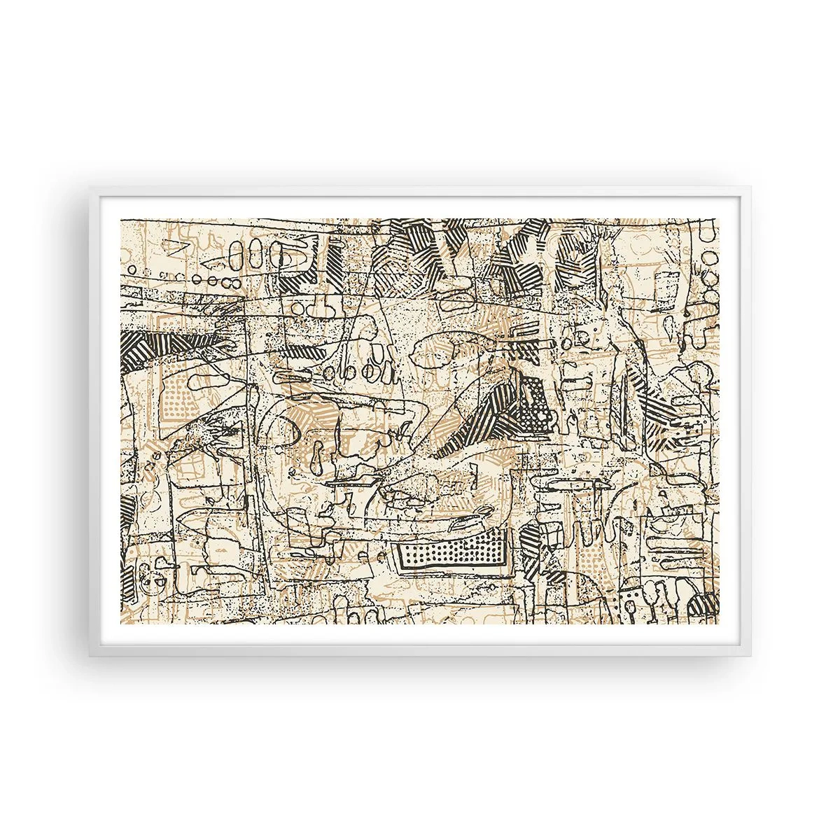 Plakat i hvid ramme - Venter på at blive afkodet - 100x70 cm