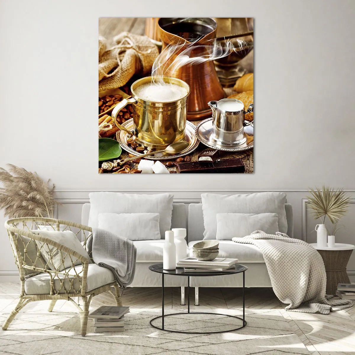 Billede på glas - Hav en dejlig dag! - 70x70 cm