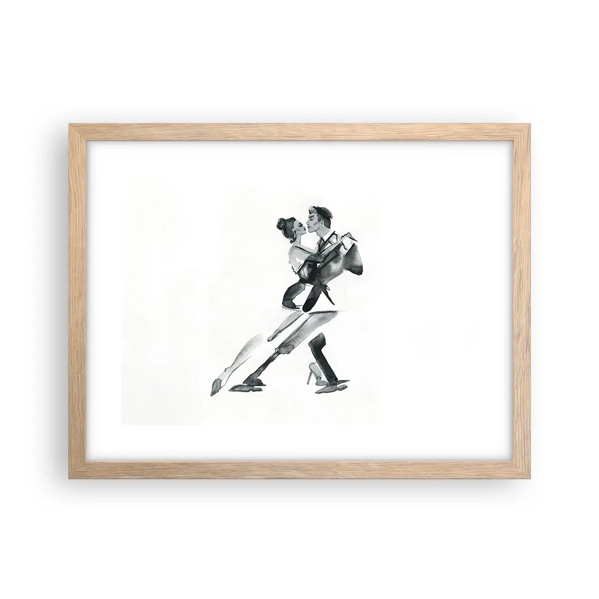 Plakat i ramme af lyst egetræ - I én rytme - 40x30 cm