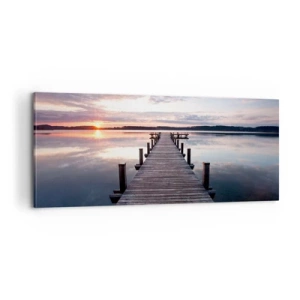 Lærredstryk - Billede på lærred - Den tavse grænse mellem dag og nat - 100x40 cm