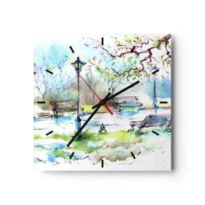 Vægur, Uret - Den magiske stilhed i parken - 30x30 cm