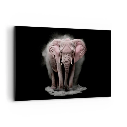 Lærredstryk - Billede på lærred - Tænk ikke på en lyserød elefant! - 120x80 cm