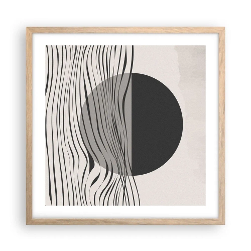 Plakat i ramme af lyst egetræ - Halvkomposition - 50x50 cm