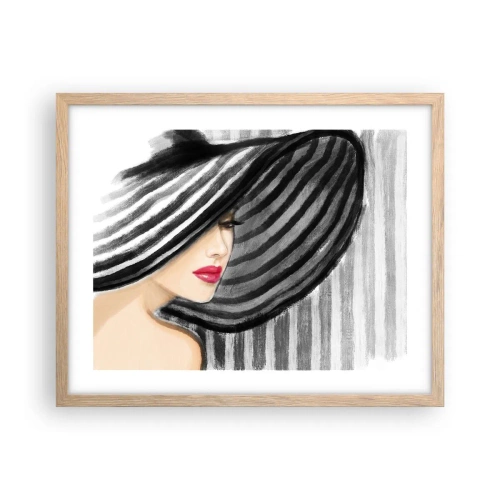 Plakat i ramme af lyst egetræ - Hvor kan jeg finde dig? - 50x40 cm