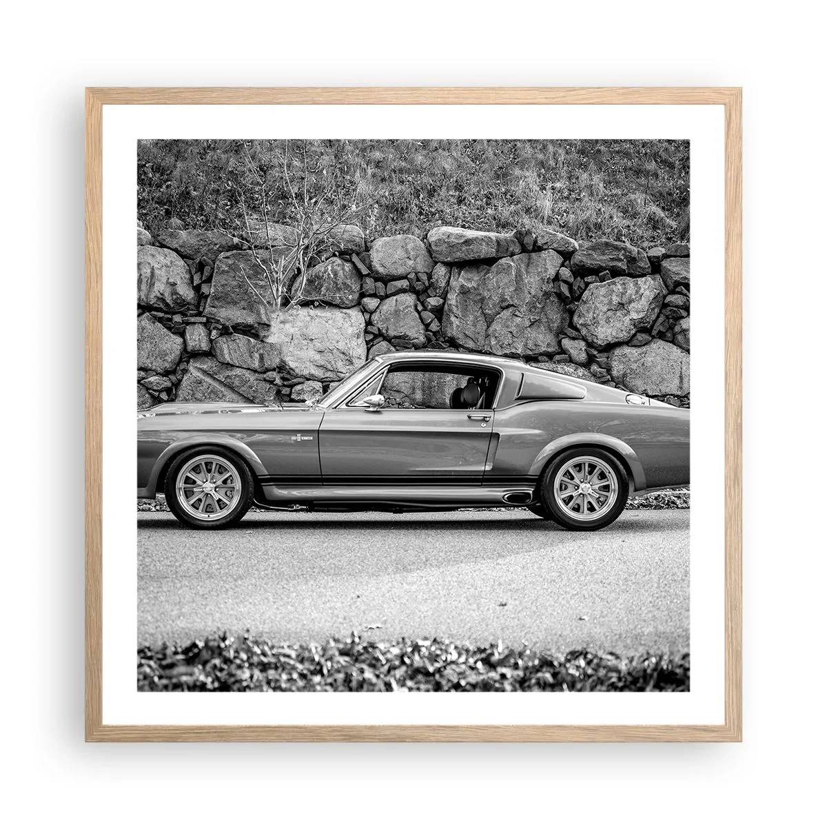 Plakat i ramme af lyst egetræ - En legende fra 1960'erne. - 60x60 cm