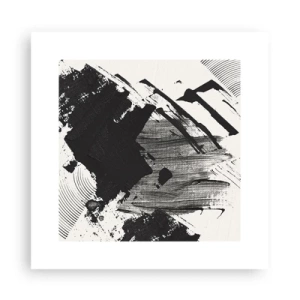 Plakat - Abstraktion - det sortes udtryk - 30x30 cm