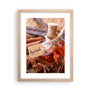 Plakat i ramme af lyst egetræ - På vej mod enhed af krop og ånd - 30x40 cm