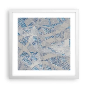 Plakat i hvid ramme - I en gråblå labyrint - 40x40 cm