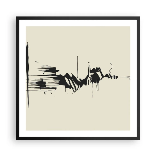 Plakat i sort ramme - Skyndsom abstraktion - 60x60 cm