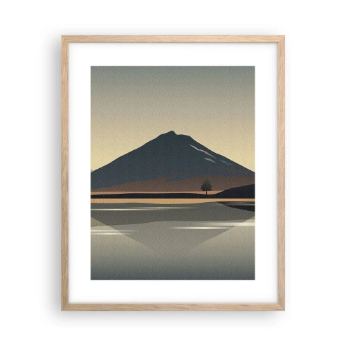 Plakat i ramme af lyst egetræ - Spejlrefleksion - 40x50 cm