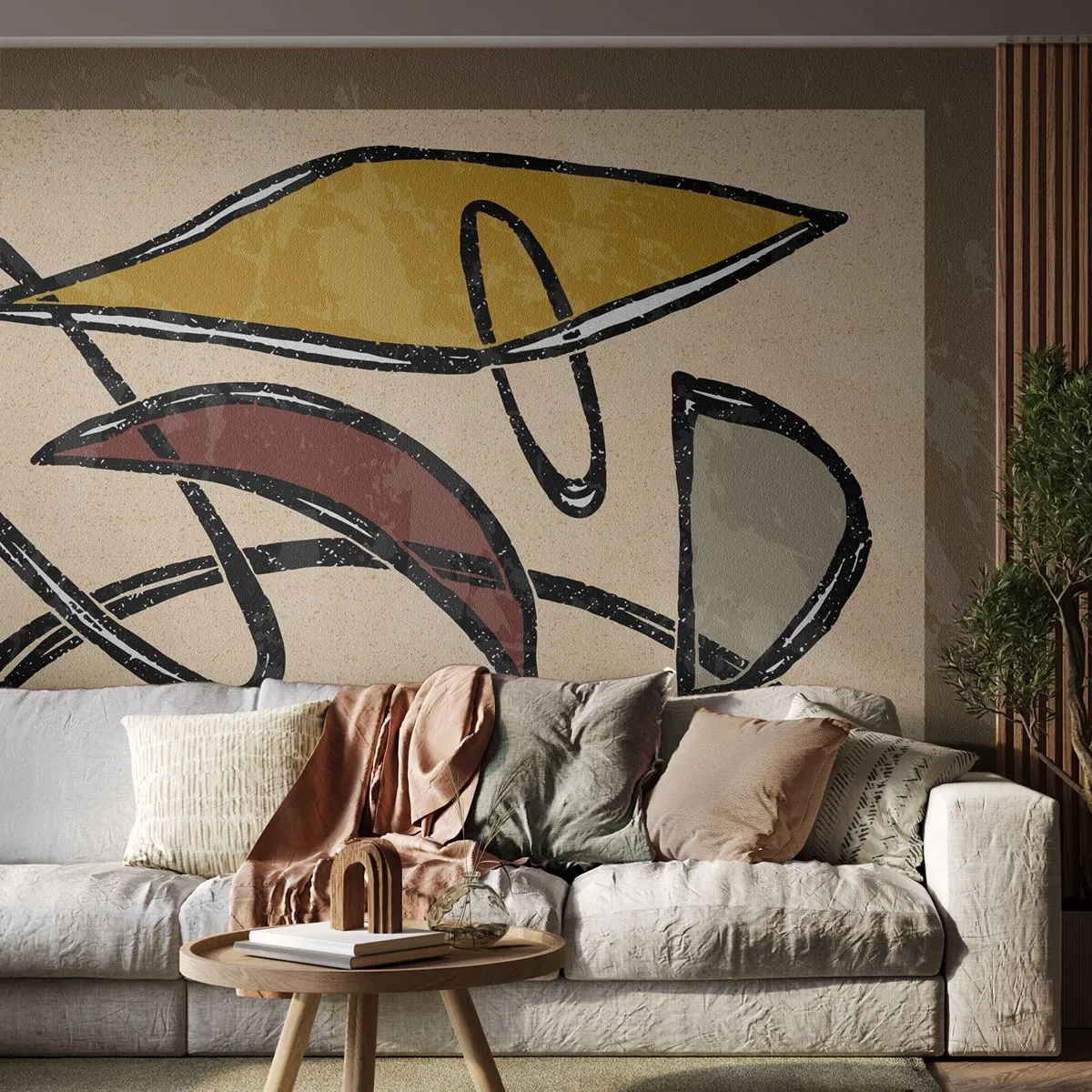 Fototapet Selvklæbende Deluxe Sticker - Vertikaler og niveauer - Moderne, Abstraktion, Stykke - 100x70 cm