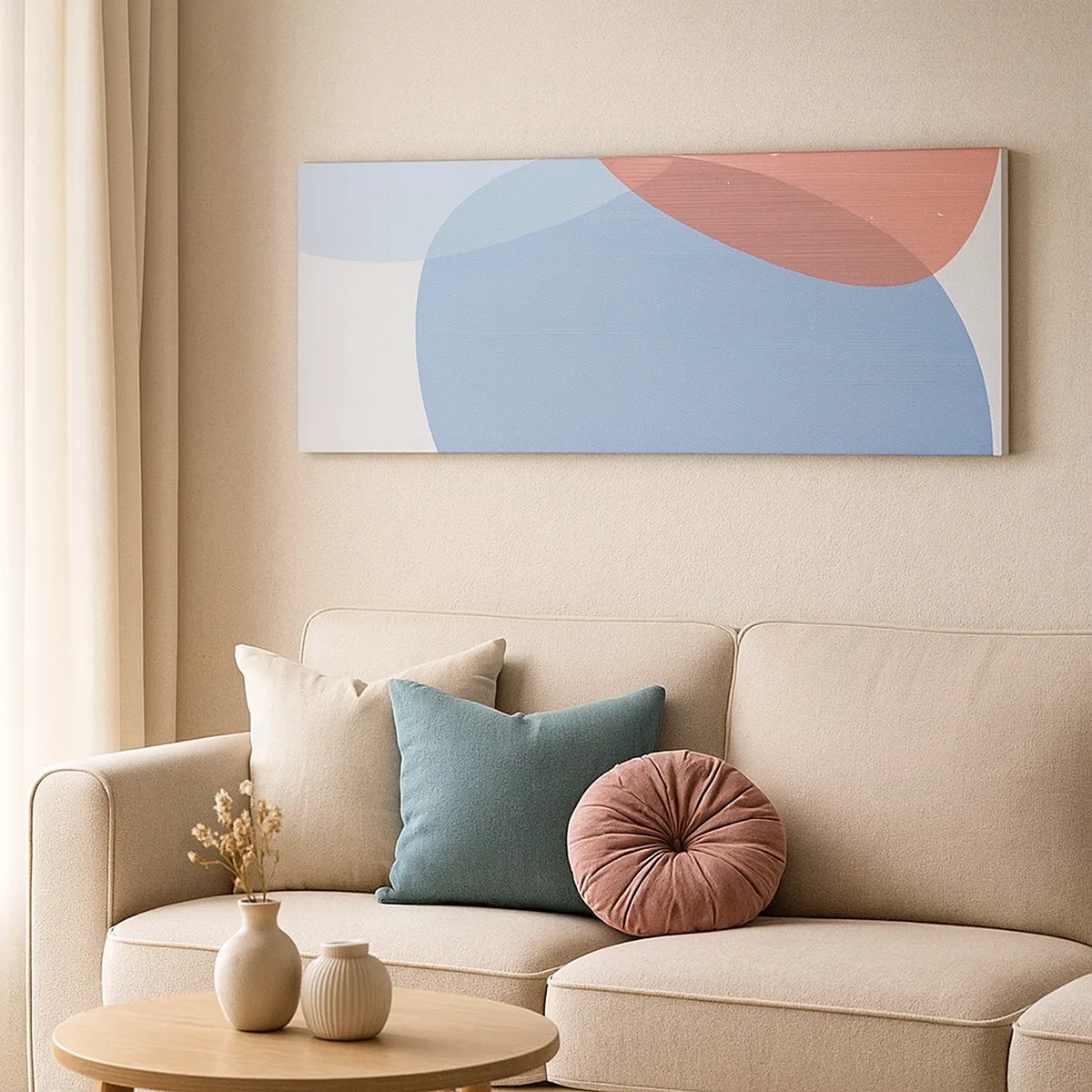 Lærredstryk - Billede på lærred - Pastelfarvede relationer - 30x30 cm