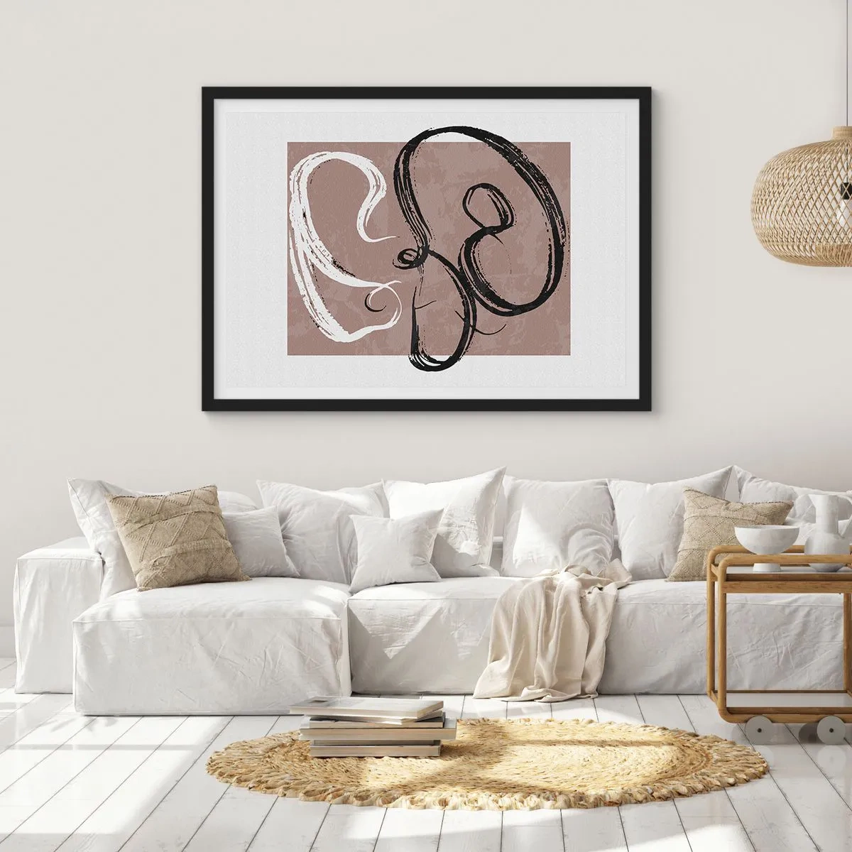 Plakat i sort ramme - Komposition - en søgen efter fuldstændighed - 100x70 cm