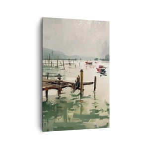 Lærredstryk - Billede på lærred - Dækket af en smeltet måne - 80x120 cm