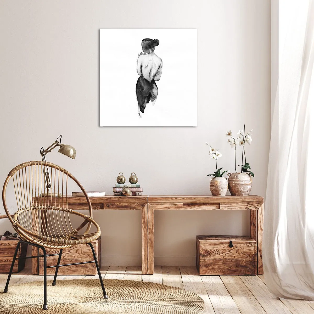 Lærredstryk - Billede på lærred - Med hende forsvinder verden - 70x70 cm