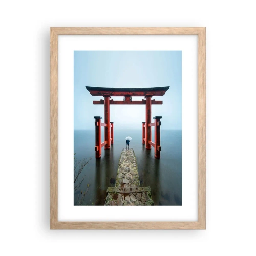 Plakat i ramme af lyst egetræ - Japansk drømmeri - 30x40 cm
