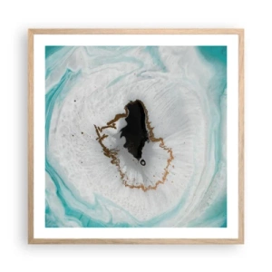 Plakat i ramme af lyst egetræ - Kom indenfor - 60x60 cm