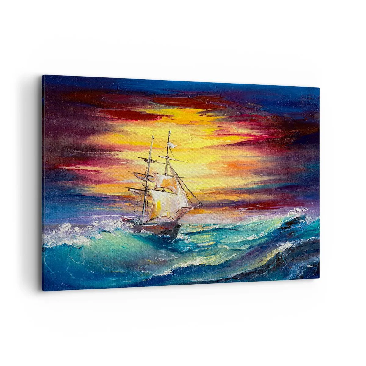 Lærredstryk - Billede på lærred - At trodse bølgerne - 120x80 cm