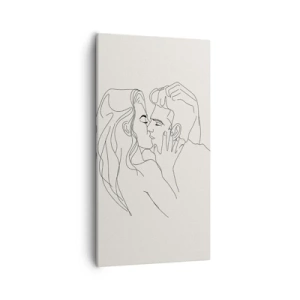 Lærredstryk - Billede på lærred - Forviklet i følelser - 55x100 cm
