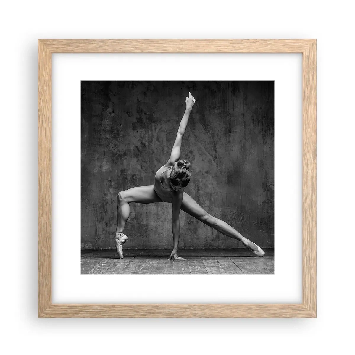 Plakat i ramme af lyst egetræ - Idealet om balance - 30x30 cm