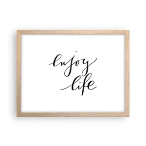 Plakat i ramme af lyst egetræ - Intet at tilføje… - 40x30 cm
