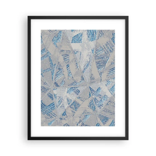 Plakat i sort ramme - I en gråblå labyrint - 40x50 cm