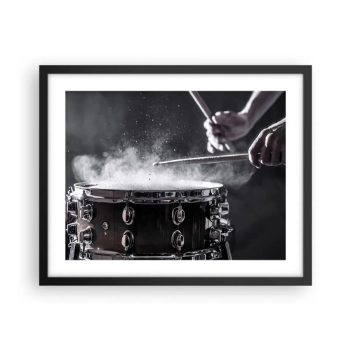 Plakat i sort ramme - Musikkens puls - 50x40 cm