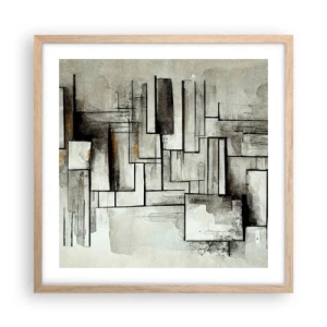 Plakat i ramme af lyst egetræ - Enkelthedens kraft - 50x50 cm