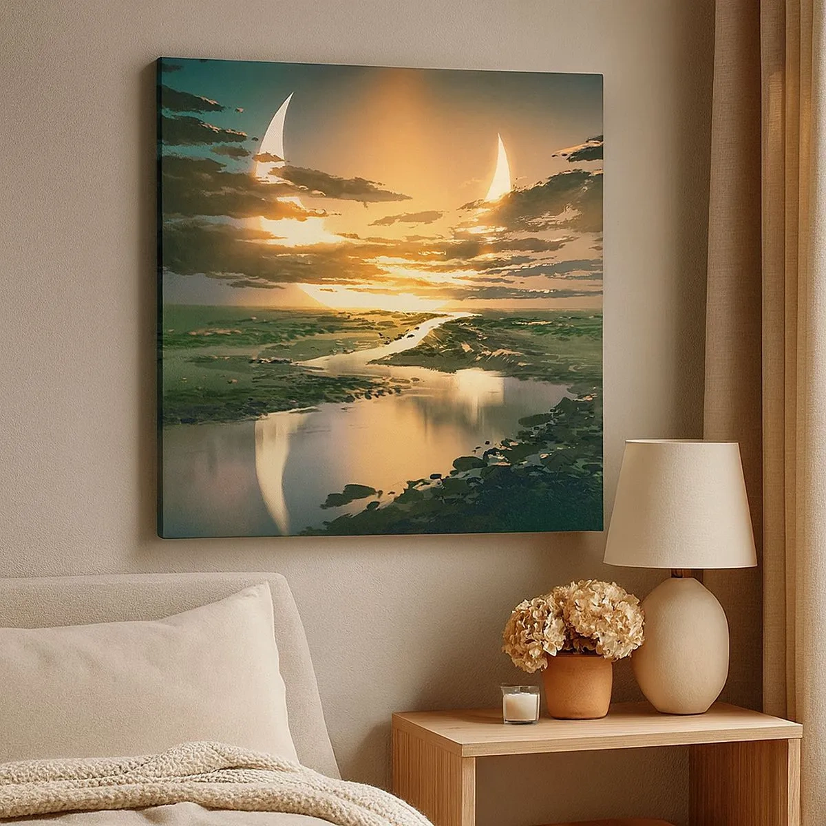 Lærredstryk - Billede på lærred - Et eller andet sted i en galakse langt, langt væk - 30x30 cm