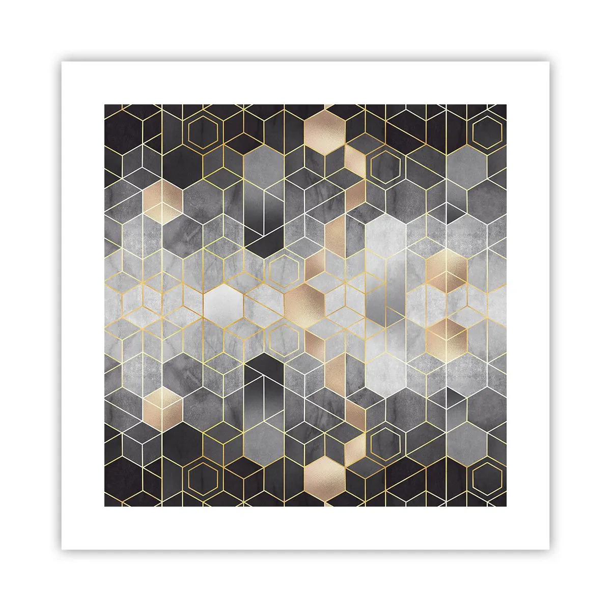Plakat - Sammensætning af diamanter - 40x40 cm