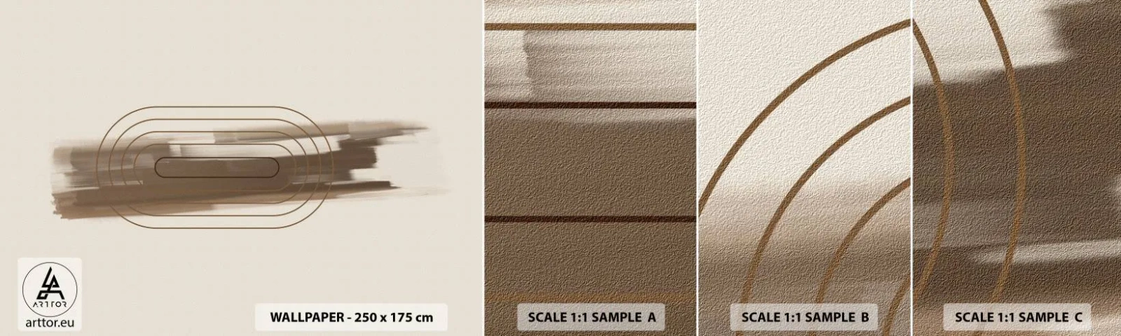 Fototapet Prøve Standard Eco - Et pust af gråvejr - Abstraktion, Stykke, Moderne kunst - 100x30 cm