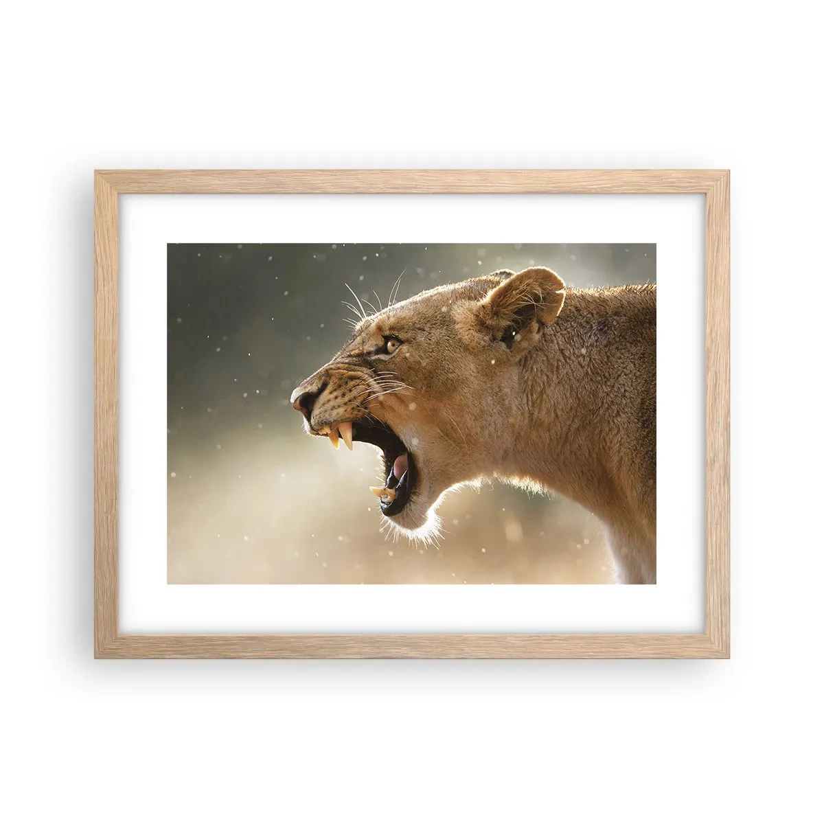 Plakat i ramme af lyst egetræ - Prøv ikke at lytte - 40x30 cm