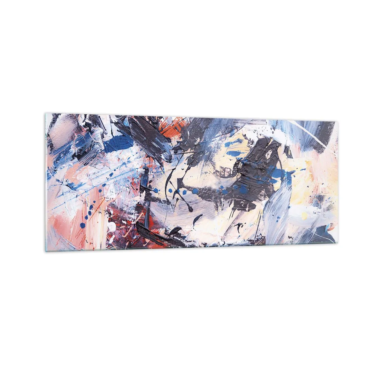 Billede på glas - Abstraktionens vanvittige dans - 100x40 cm